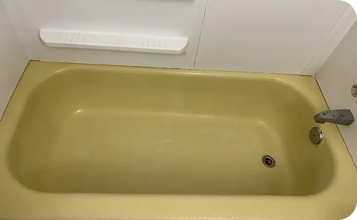 Fiberglass bathtub reglazing restoring smooth white finish