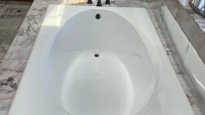 Bathroom renovation with premium bathtub reglazing