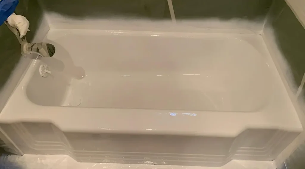 Bathtub restoration fixing wear and surface damage