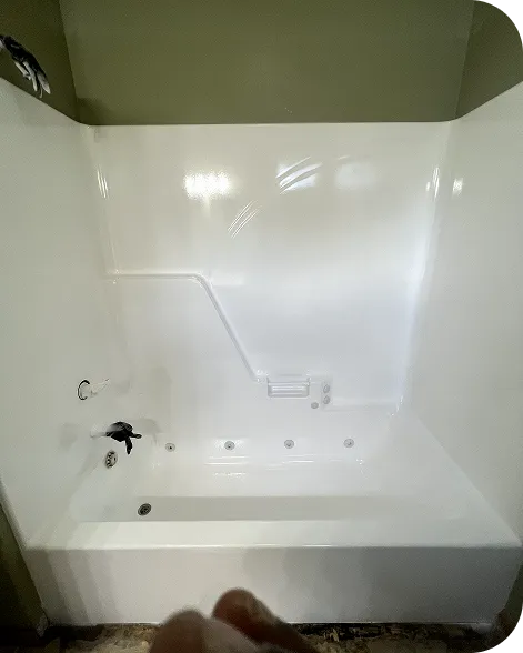 shower reglazing with old bathroom