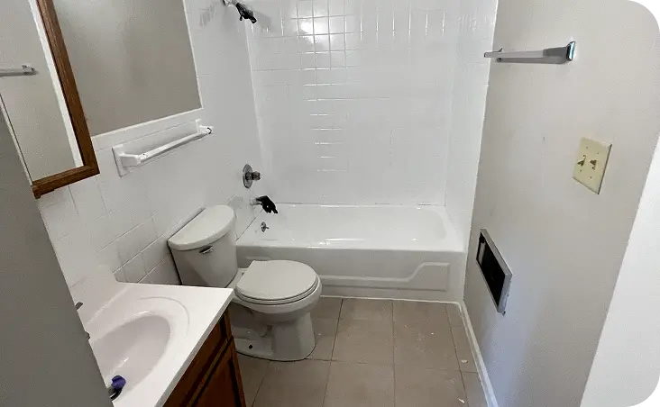 Old tiles refinished with high-durability enamel